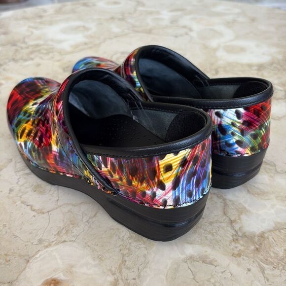 Dansko Professional Paint Storm Patent Leather Clogs Size 37 - Picture 9 of 12